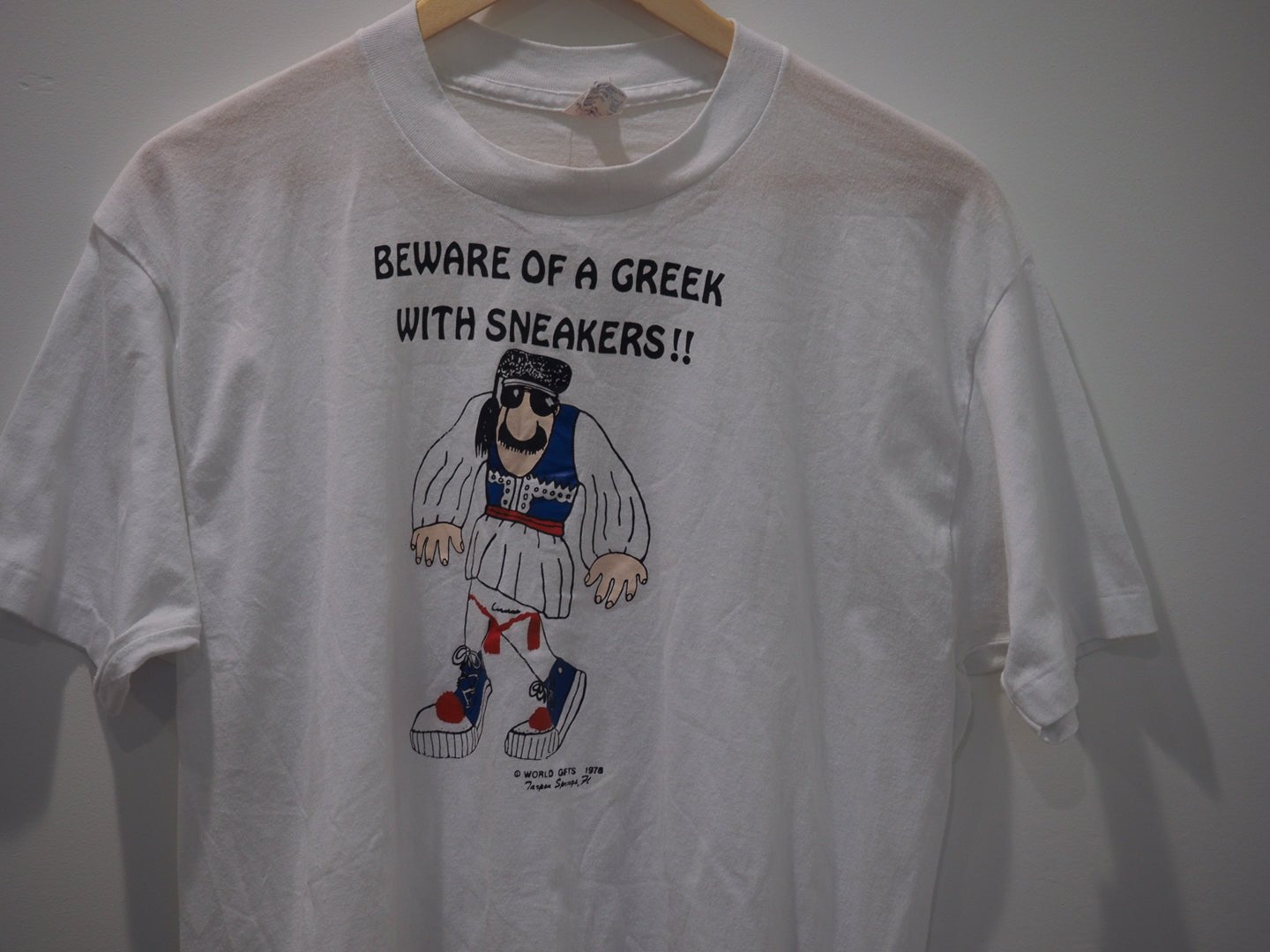 1970s Beware of a Greek with Sneakers Clothes - Afterthought Vintage - Afterthought Vintage