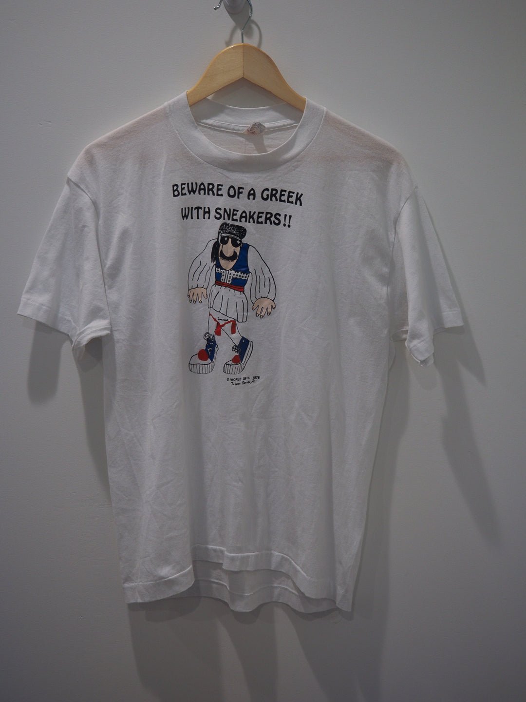 1970s Beware of a Greek with Sneakers Clothes - Afterthought Vintage - Afterthought Vintage