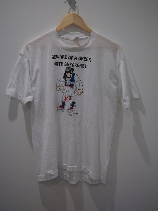 1970s Beware of a Greek with Sneakers Clothes - Afterthought Vintage - Afterthought Vintage
