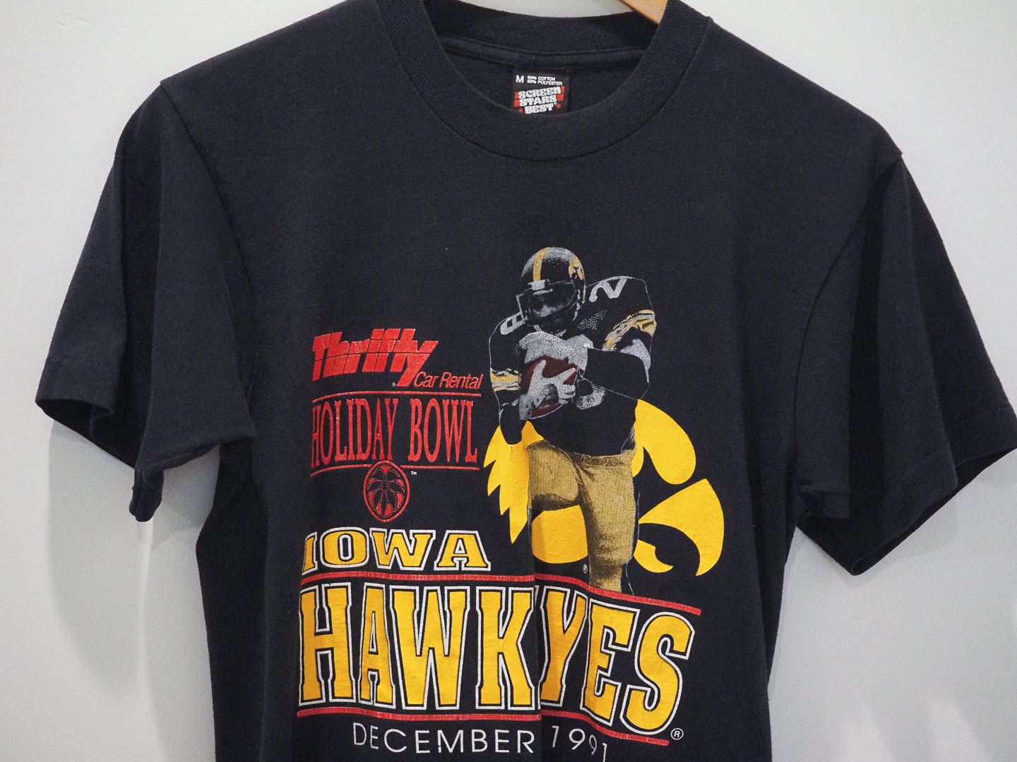 1991 Iowa Hawkeyes Holiday Bowl T-Shirt - Screen Stars Clothes - Screen Stars - Afterthought Vintage