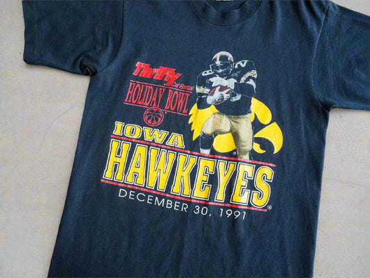 1991 Iowa Hawkeyes Holiday Bowl T-Shirt - Screen Stars Clothes - Screen Stars - Afterthought Vintage