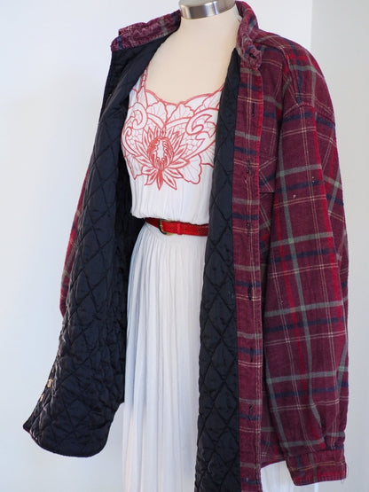 80s Threads Unlimited Quilted Flannel Clothes - Afterthought Vintage