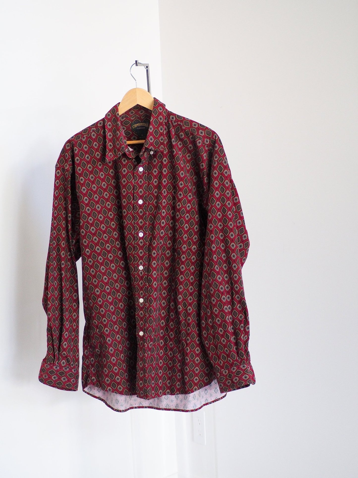 90s Cambridge Classics Paisley Corduroy Button Down Clothes - Cambridge Classics - Afterthought Vintage