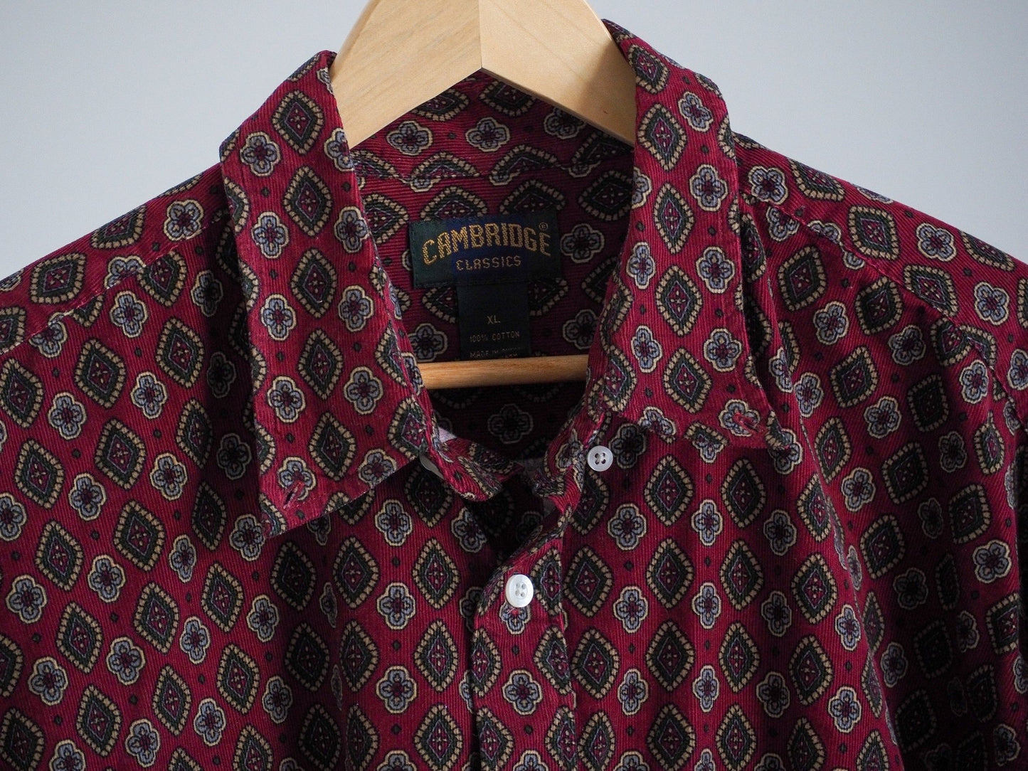 90s Cambridge Classics Paisley Corduroy Button Down Clothes - Cambridge Classics - Afterthought Vintage