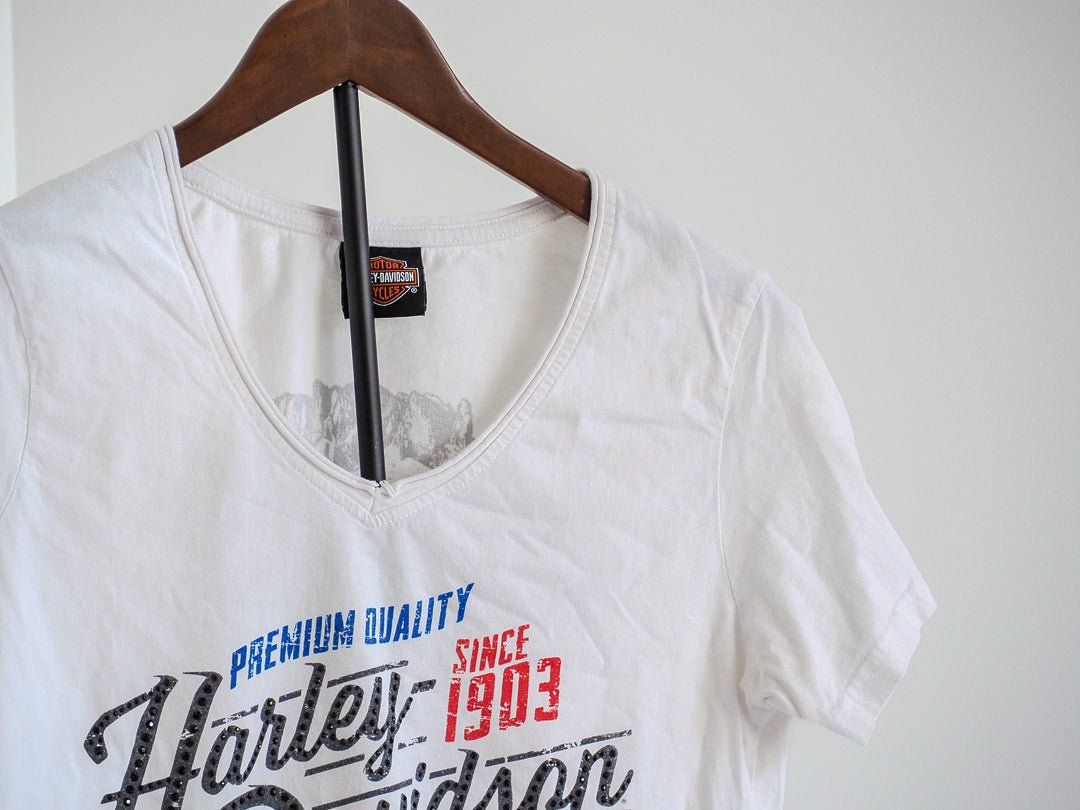 Harley - Davidson Patriotic Arizona Women's V - Neck - Afterthought Vintage