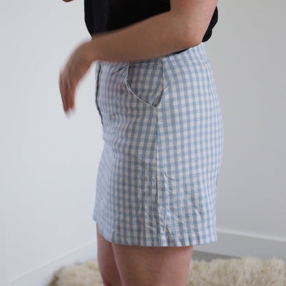 Hollister Blue Gingham Mini Skirt Clothes - Afterthought Vintage