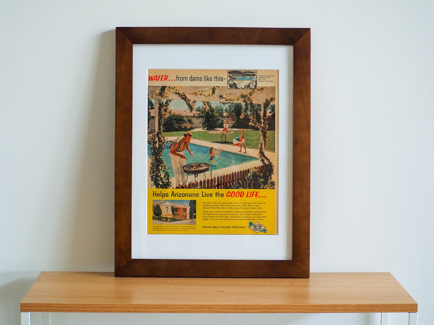 Original Print - 1962 Salt River Project Magazine Advertisement - Framed Lifestyle - Afterthought Vintage - Afterthought Vintage