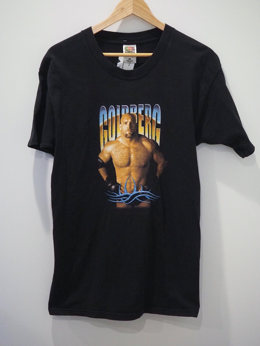 RARE 1998 WCW Goldberg T-Shirt w/ Embroidered Tattoo Logo Clothes - WCW - Afterthought Vintage
