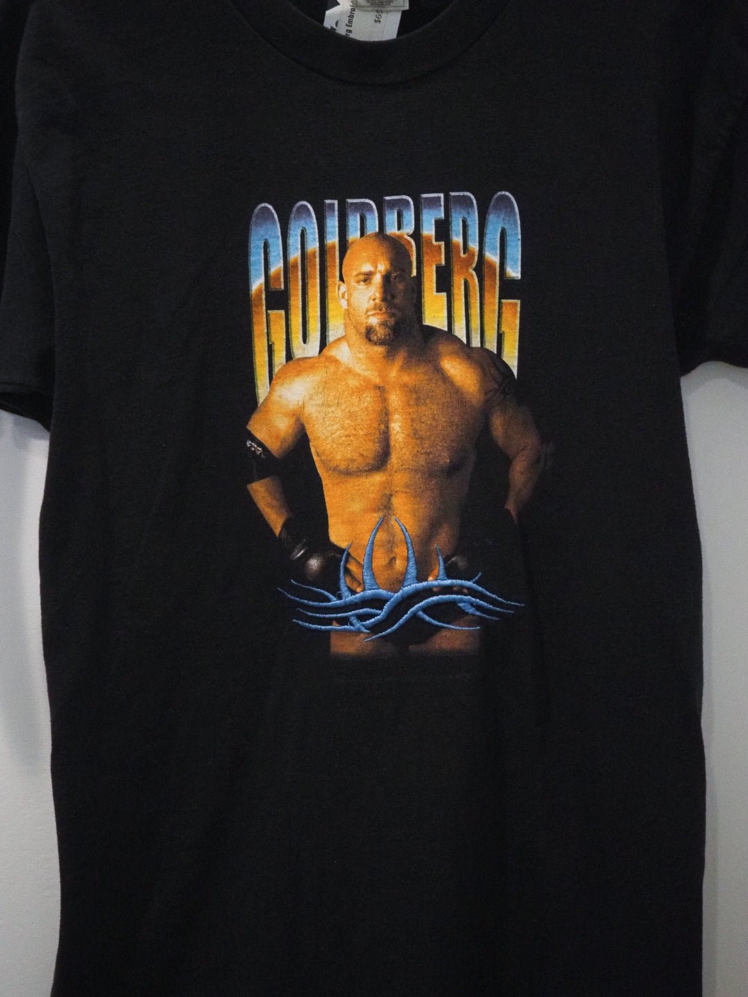 RARE 1998 WCW Goldberg T-Shirt w/ Embroidered Tattoo Logo Clothes - WCW - Afterthought Vintage
