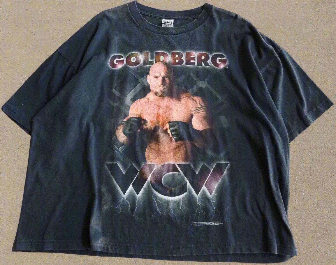 RARE Vintage 1998 WCW Goldberg T-Shirt – “Who’s Next?” Back Graphic, XXL Clothes - WCW - Afterthought Vintage