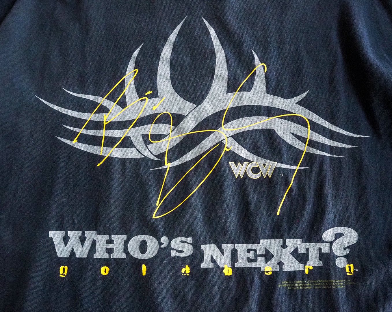 RARE Vintage 1998 WCW Goldberg T-Shirt – “Who’s Next?” Back Graphic, XXL Clothes - WCW - Afterthought Vintage