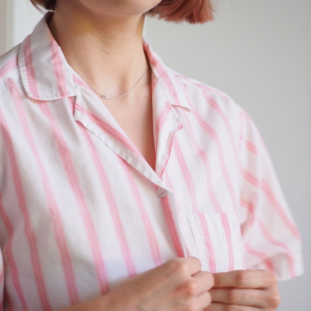 Vintage 1980s Favorites Pink Striped Button - Down Shirt Clothes - Afterthought Vintage