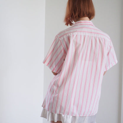 Vintage 1980s Favorites Pink Striped Button - Down Shirt Clothes - Afterthought Vintage