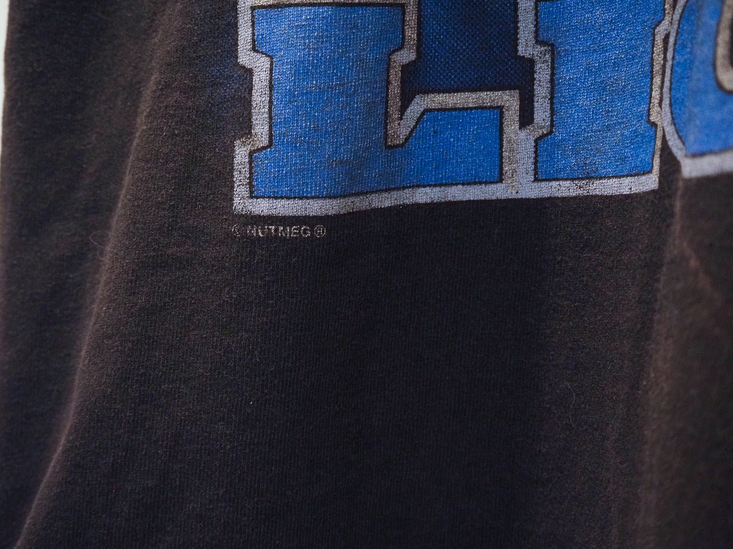 Vintage 1996 Detroit Lions NFL T-Shirt Nutmeg Mills Facemask Graphic Black Clothes - Afterthought Vintage - Afterthought Vintage