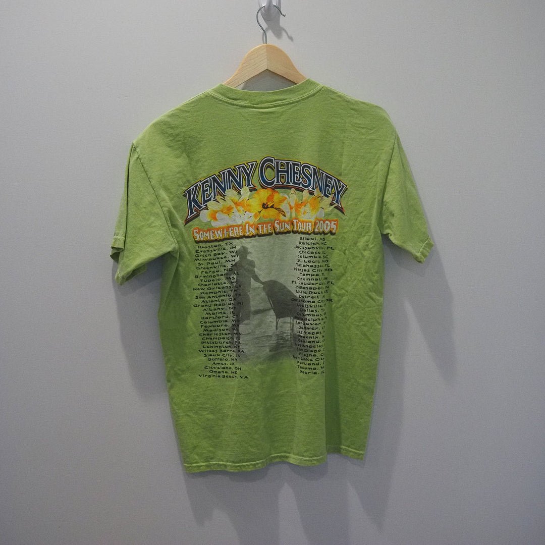 Vintage 2005 Kenny Chesney Somewhere in the Sun Tour T-Shirt – Lime Green, Size M Clothes - Gildan Activewear Ultra Cotton Heavyweight - Afterthought Vintage