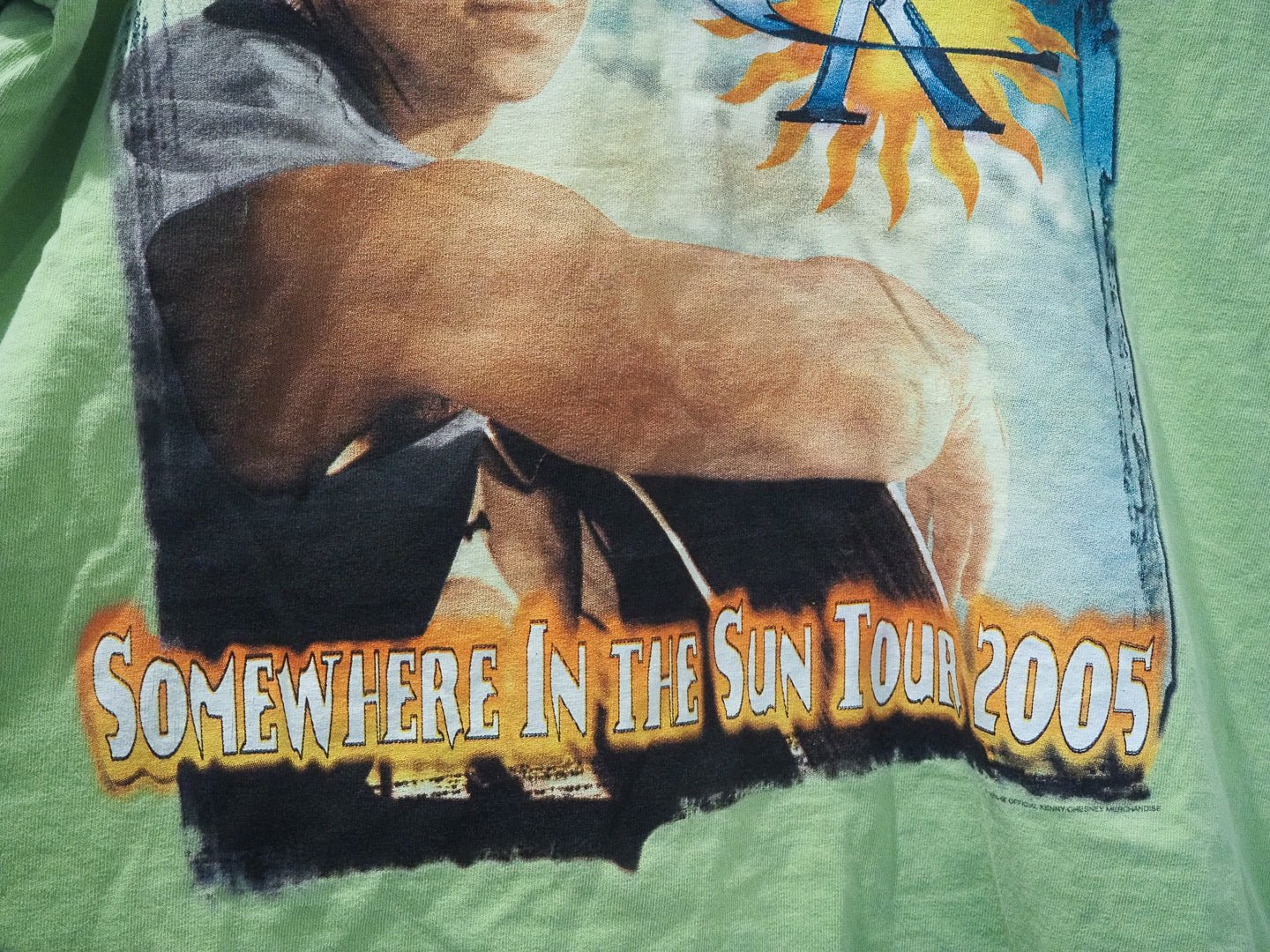 Vintage 2005 Kenny Chesney Somewhere in the Sun Tour T-Shirt – Lime Green, Size M Clothes - Gildan Activewear Ultra Cotton Heavyweight - Afterthought Vintage