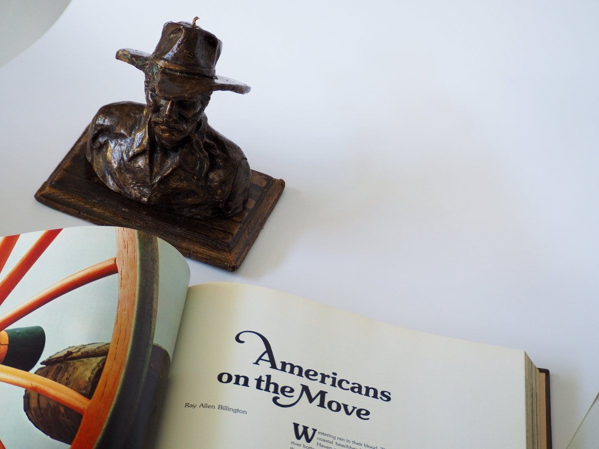 Vintage Burning Bronze Cowboy Sculpture Candles Lifestyle - Afterthought Vintage