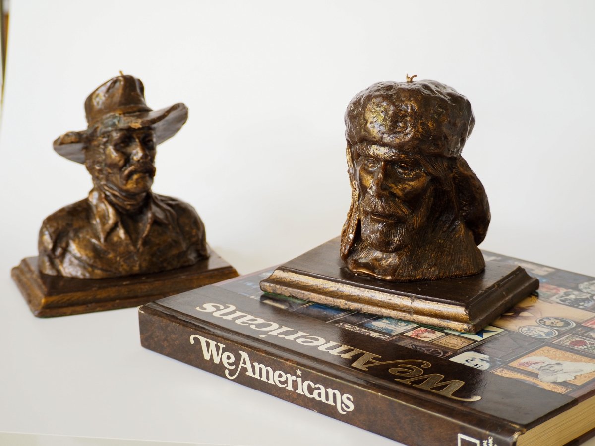Vintage Burning Bronze Cowboy Sculpture Candles Lifestyle - Afterthought Vintage