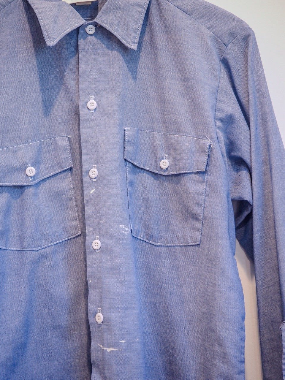 Vintage Dickie's Long Sleeve Button - Down Shirt, Blue, M Clothes - Afterthought Vintage