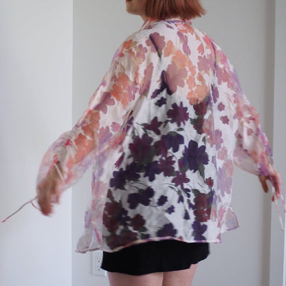Vintage Elegancia Sheer Floral Top Clothes - Afterthought Vintage