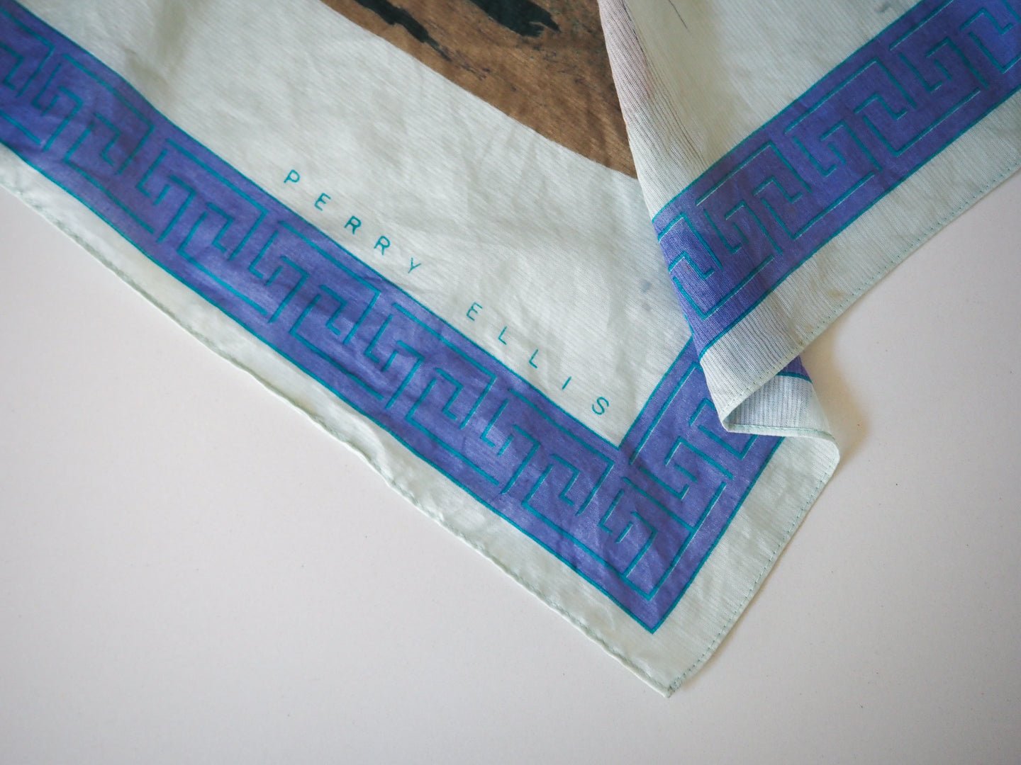 Vintage Perry Ellis Mallard Print Silk Scarf Accessories - Perry Ellis - Afterthought Vintage