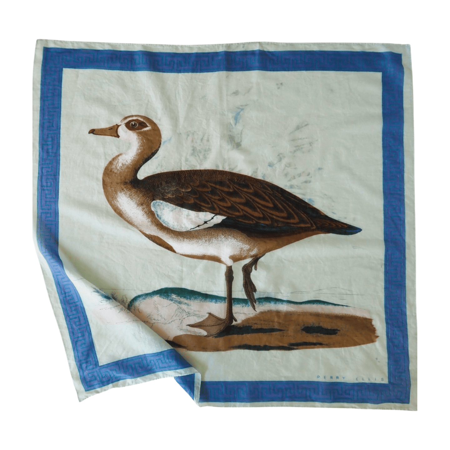 Vintage Perry Ellis Mallard Print Silk Scarf Accessories - Perry Ellis - Afterthought Vintage