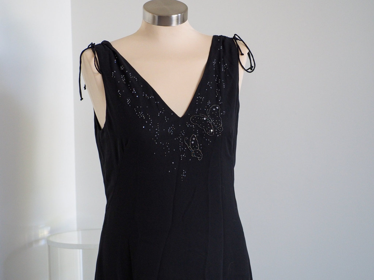Y2K Lisa Ho Rhinestone Butterfly Evening Dress with Ties Clothes - Lisa Ho - Afterthought Vintage
