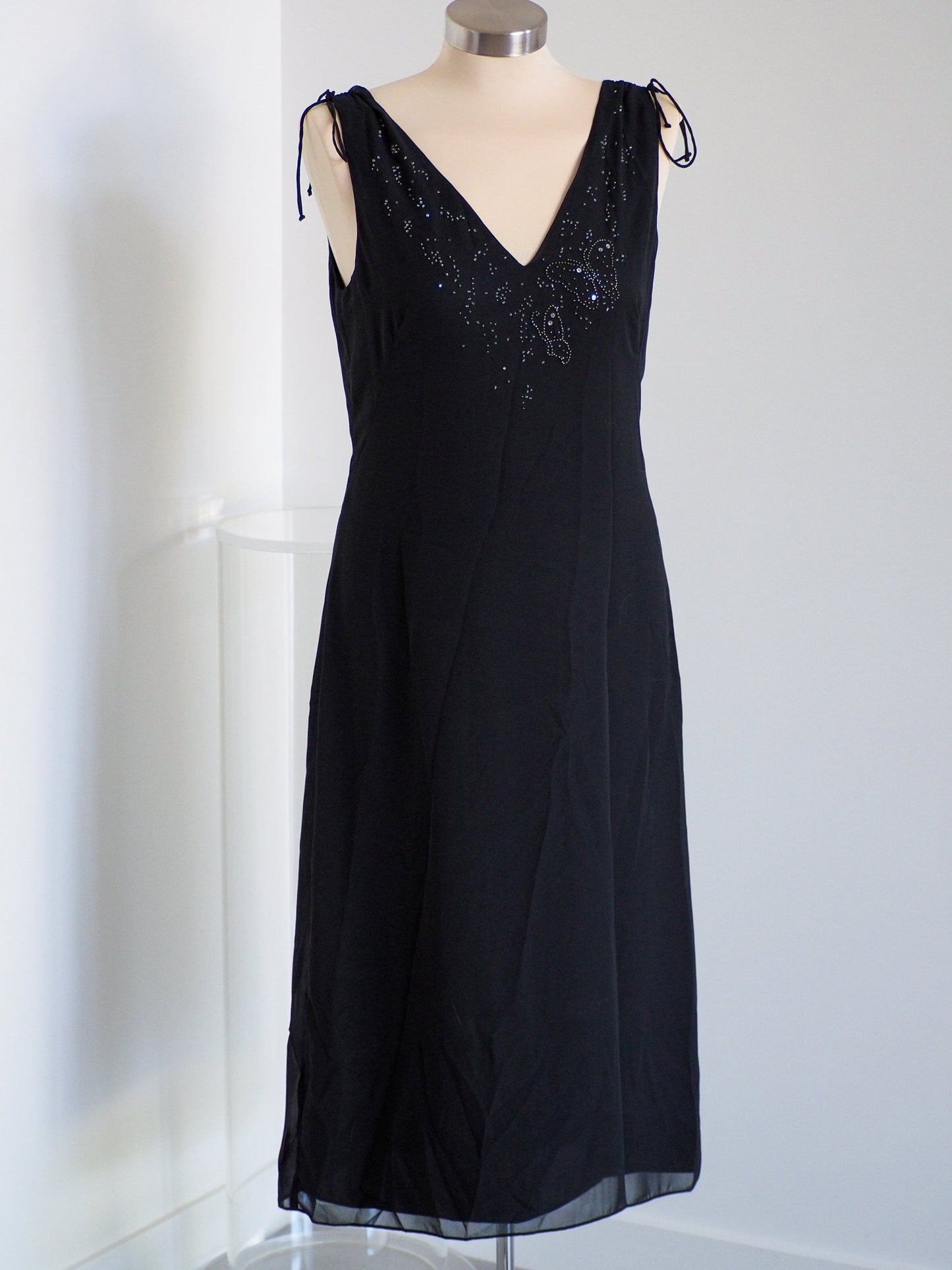Y2K Lisa Ho Rhinestone Butterfly Evening Dress with Ties Clothes - Lisa Ho - Afterthought Vintage